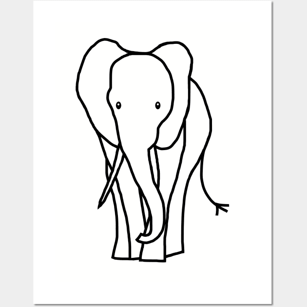 Big Elephant Outline Graphic Wall Art by ellenhenryart